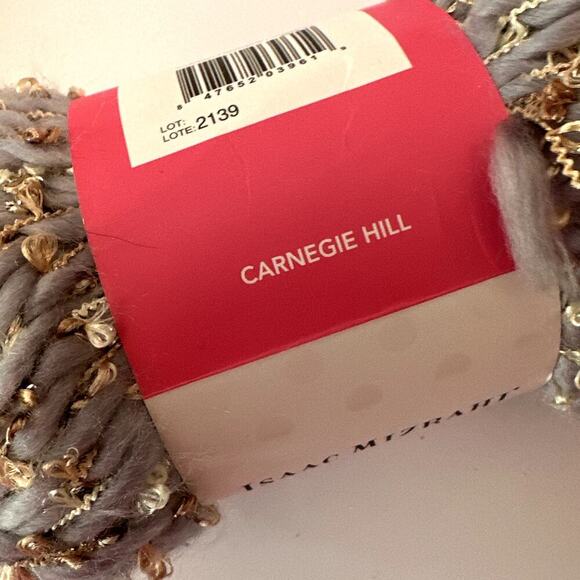 Isaac Mizrahi Carnegie Hill Craft Yarn AUDUBON Gray Gold Metallic Brushed - Picture 8 of 9